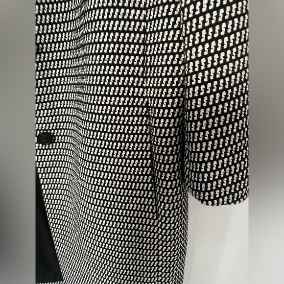 Ann Taylor Loft Women's Black White Silk/Wool Blend Coat Jacket Medium - Picture 3 of 6